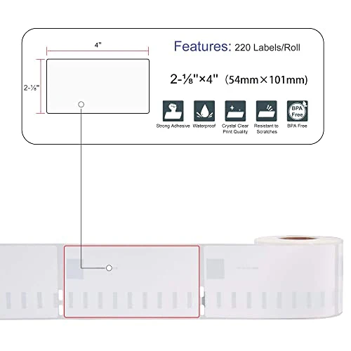 L LIKED 10 Rolls Compatible with Dymo 30323 2-1/8" X 4" Shipping & Internet Postage Replacement Labels for LW 450, 450 Turbo, 4XL Printer (10 Rolls) - Image 5