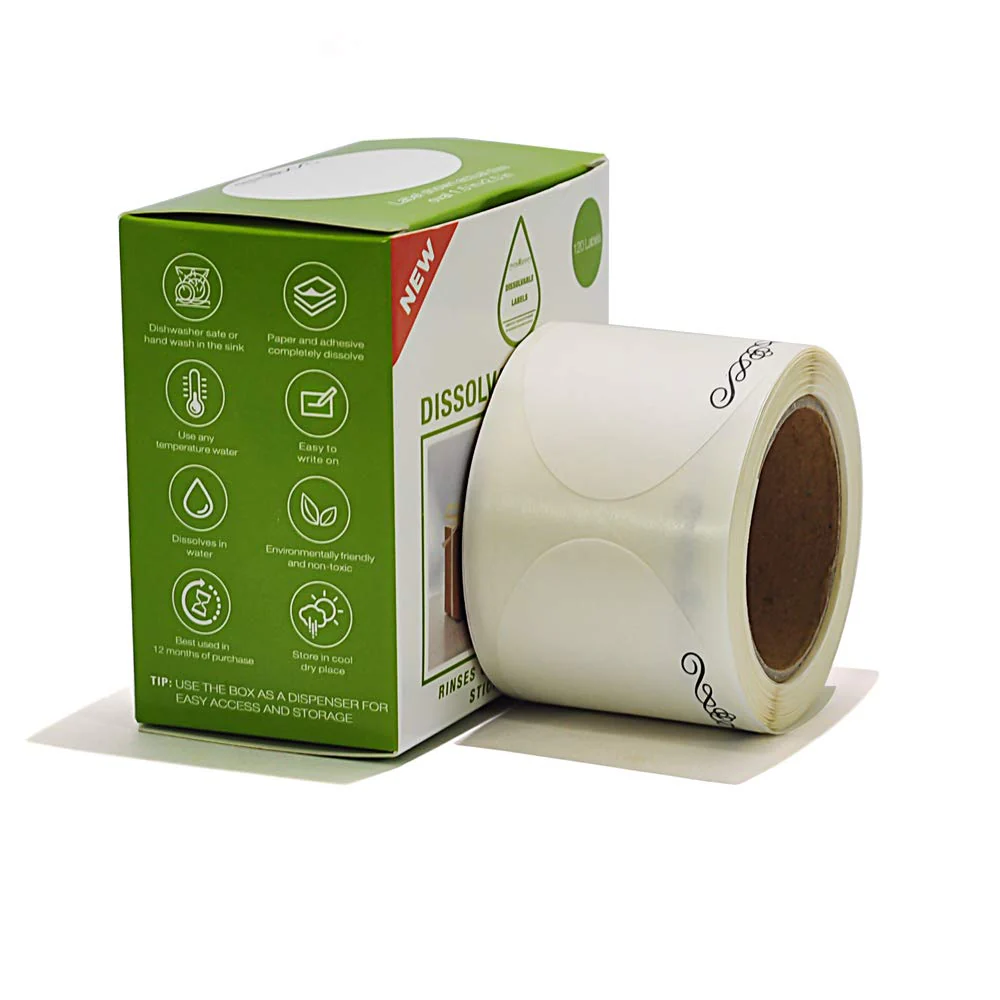 L LIKED Stickers Dissolvable Food Labels for Containers 1 1/2" x 2 1/2" Canning Labels for Jars (Roll of 120) - Image 3