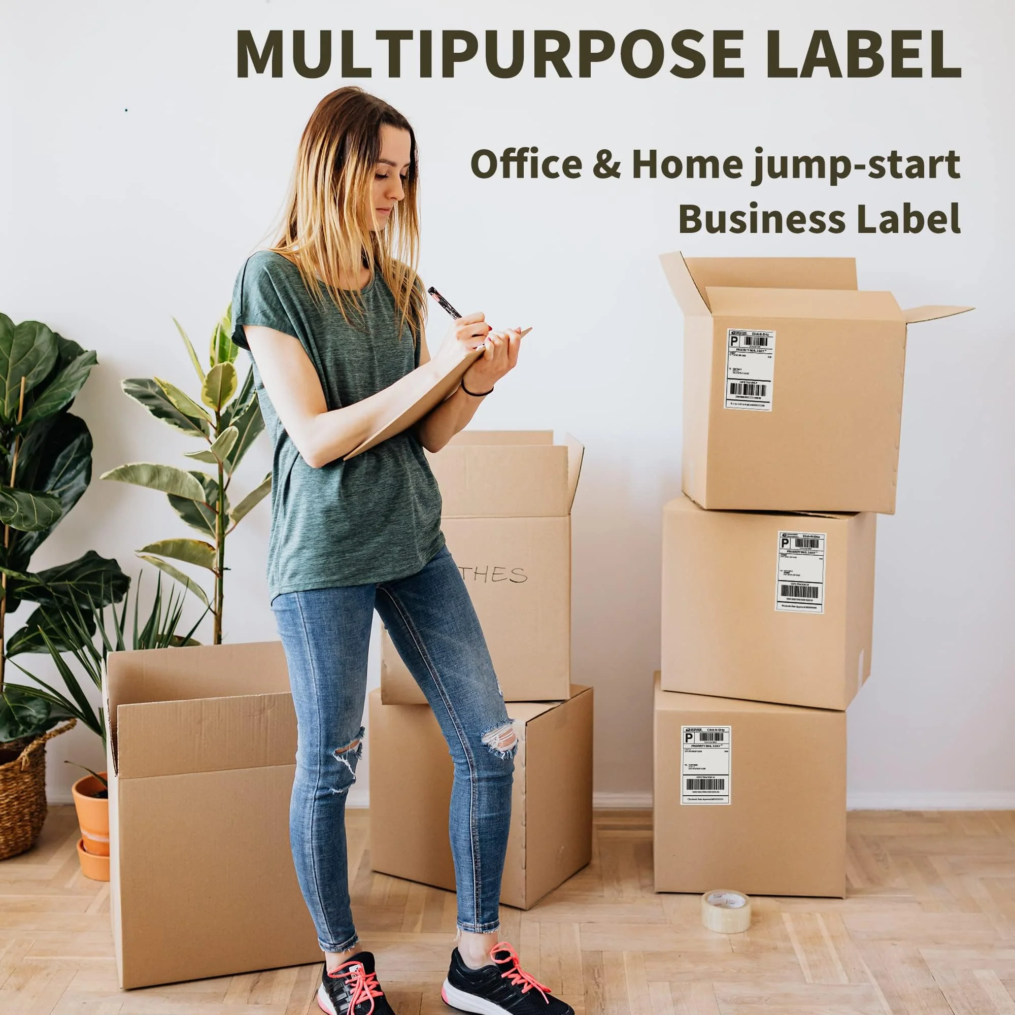 L LIKED Self Adhesive Half Sheet Shipping Labels 8.5" x 5.5" Sticker Paper for Laser & Inkjet Printers - Image 2
