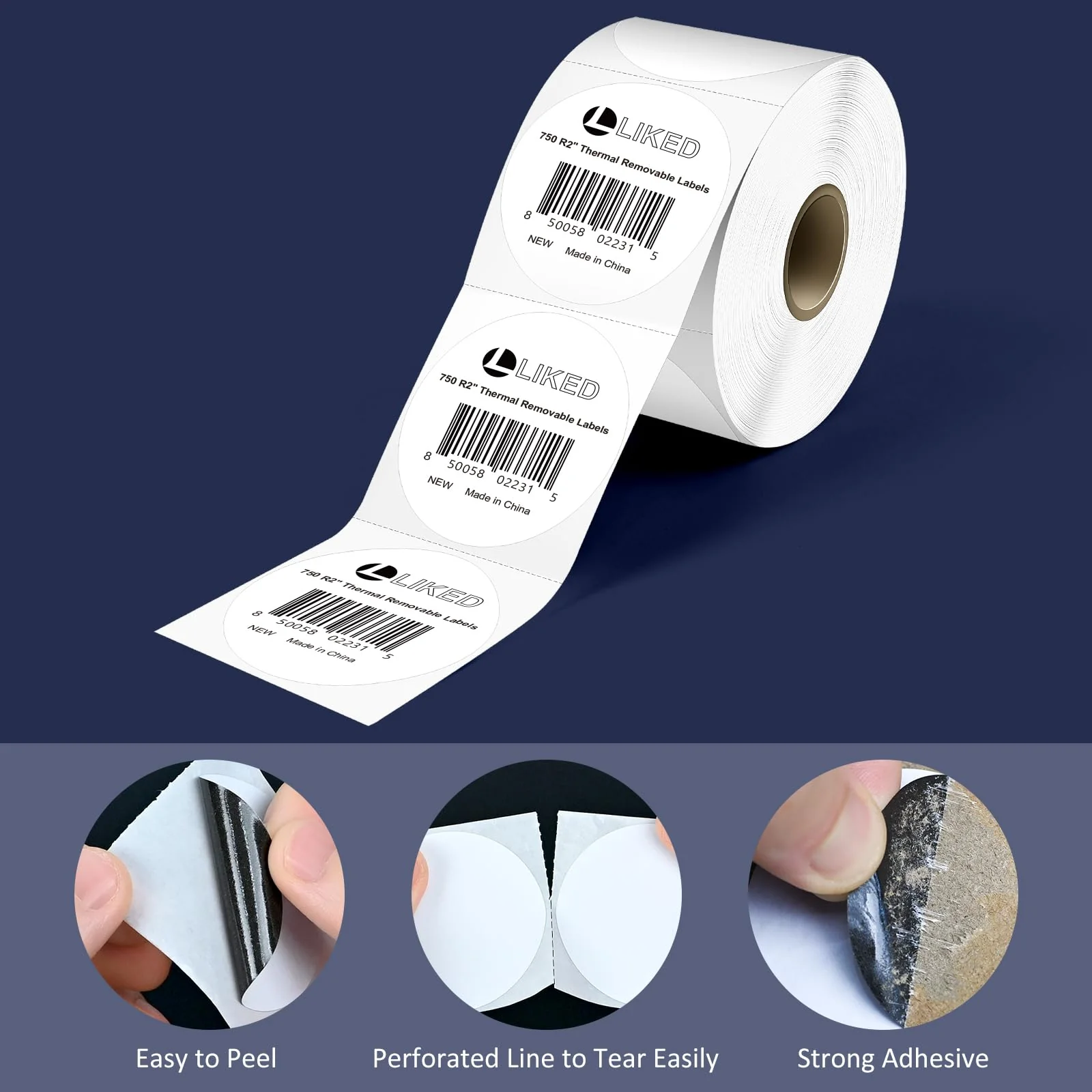 L LIKED 2"x2"  2"x1" Direct Square & 2" circle Thermal Labels  for Block, Permanent Adhesive Barcode Adress Labels & Compatible with Rollo, Zebra and Other Desktop Printers - Image 3
