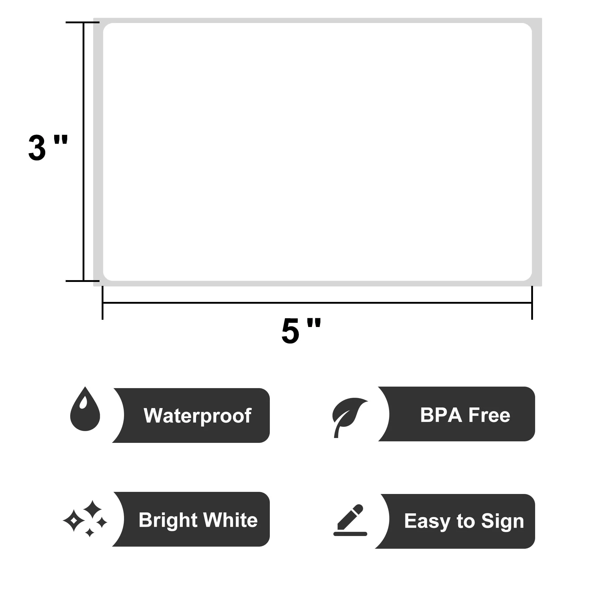 L LIKED 3" x 5" Direct Thermal Labels, 500 Fanfold Thermal Printer Shipping Labels for Small and Microenterprise, Compatible with Zebra & Rollo Printers, Perforated Line, White - Image 4
