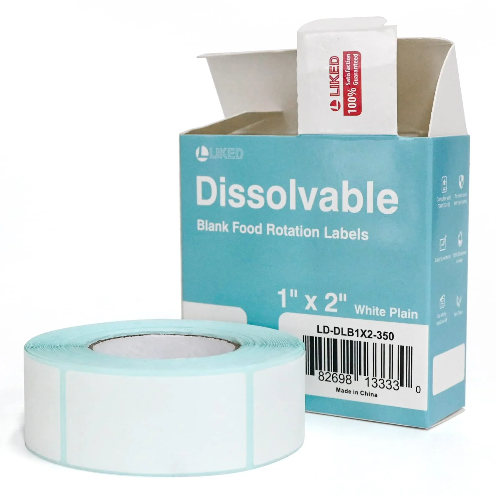 L LIKED 350 Stickers Dissolvable Food Labels 1x2 inch for Containers 350 Labels Per Roll - Image 5