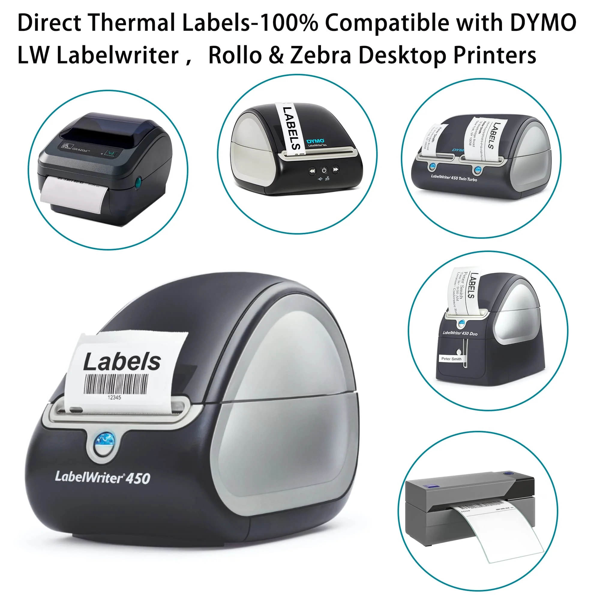 L LIKED Rolls Compatible with Dymo 1744907 Internet Postage Labels 4" x 6" Shipping Labels Compatible with Rollo, DYMO 4XL & Zebra Desktop Printers (220 Labels Per Roll) - Image 5
