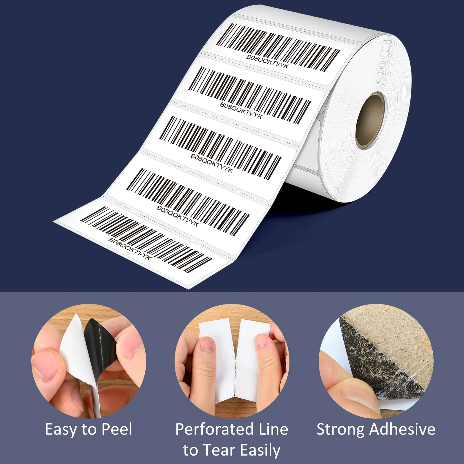 L LIKED 4"x2", 3"x2", 3"x1" Direct Thermal Labels for Block, Permanent Adhesive Barcode Adress Labels & Compatible with Rollo, Zebra and Other Desktop Printers - Image 3