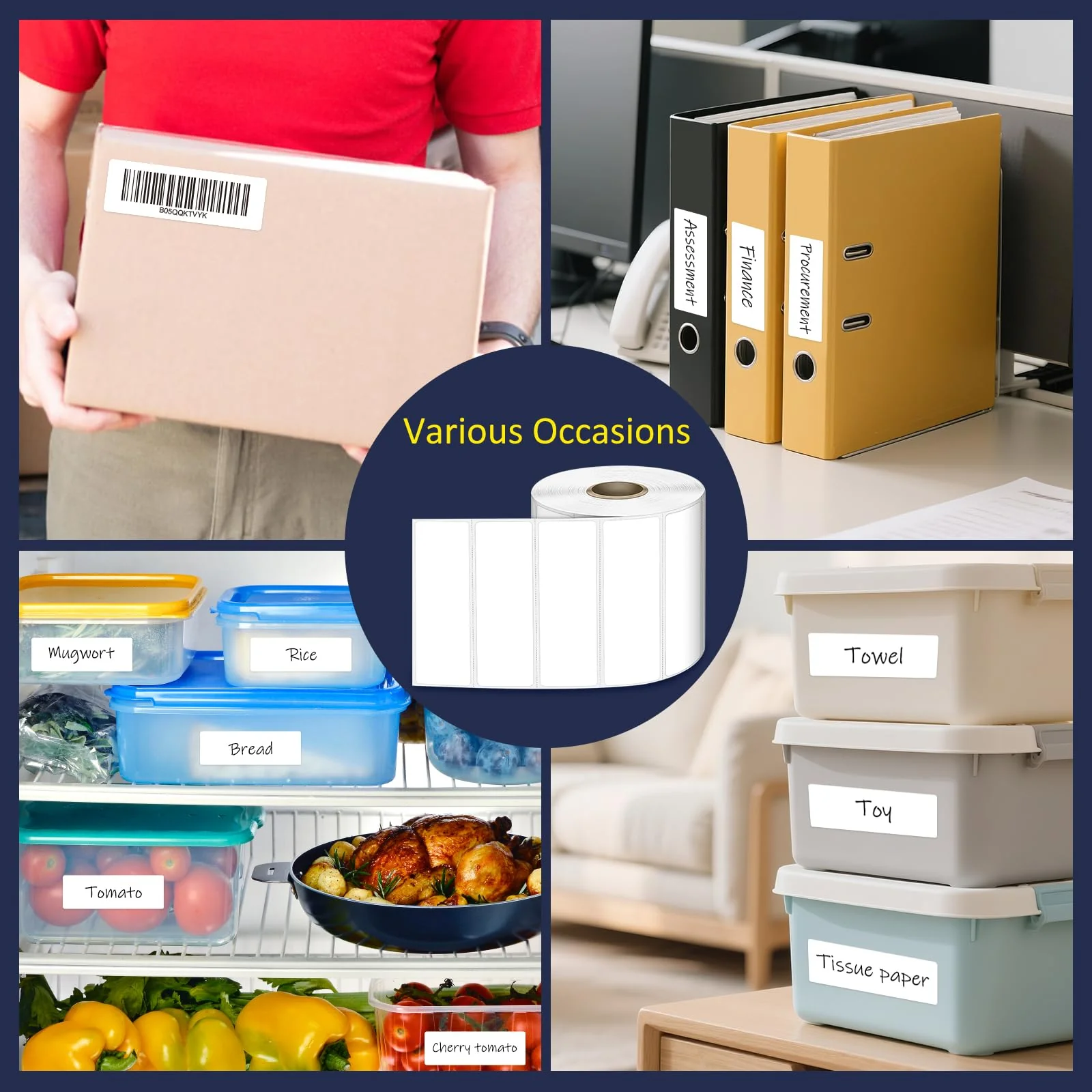 L LIKED 4"x2", 3"x2", 3"x1" Direct Thermal Labels for Block, Permanent Adhesive Barcode Adress Labels & Compatible with Rollo, Zebra and Other Desktop Printers - Image 7