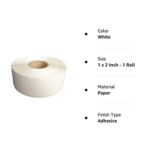 L LIKED Blank White 1 x 2 Inch Dissolvable Labels for Food Rotation Prep roll of 500 - Image 2