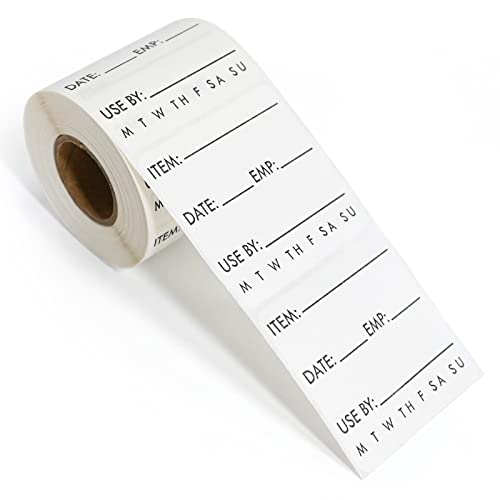 L LIKED Dissolvable Food Labels 2 x 2 Inch Shelf Life for Containers Use by Roll of 250 Labels