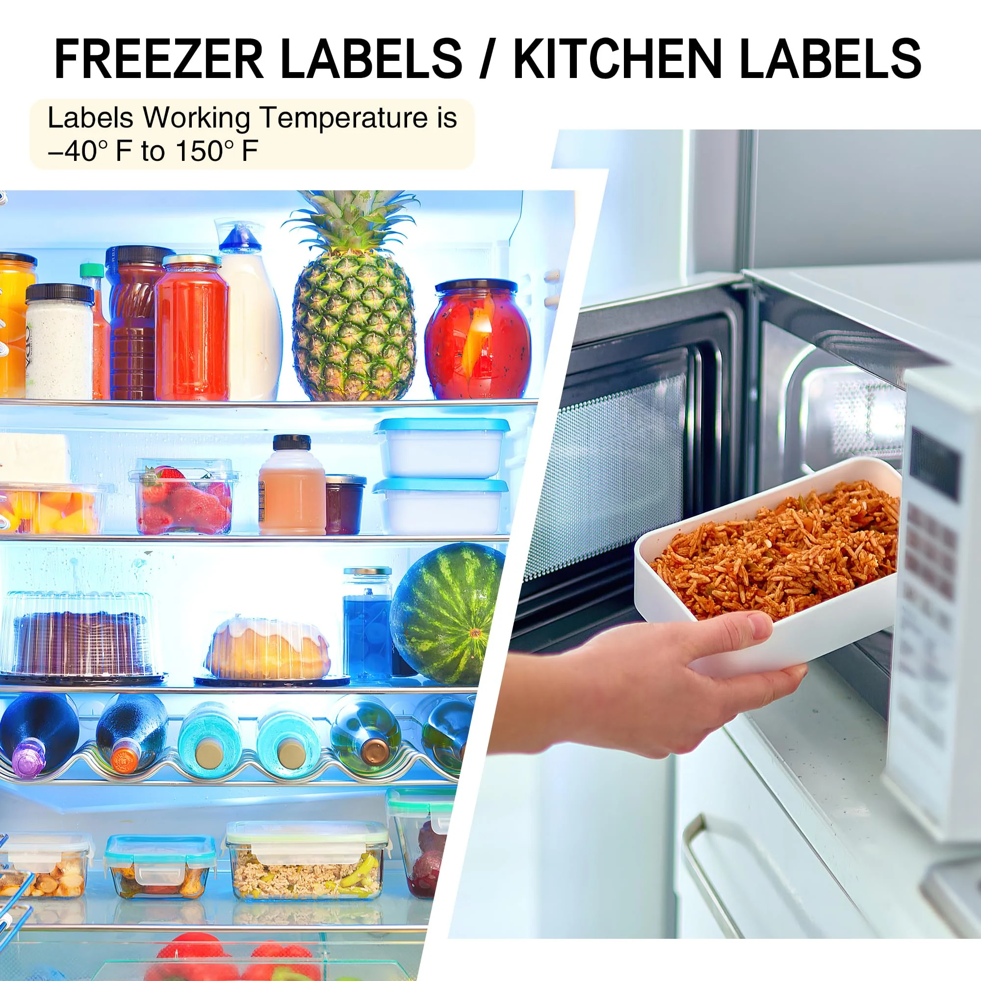 L LIKED Dissolvable Food Labels 8.5" x 11" Printable Sticker Paper for Laser & Inkjet Printers Full Sheets and 1" X 2-5/8" Sticket Labels,Freezer Labels-25 Sheets - Image 5