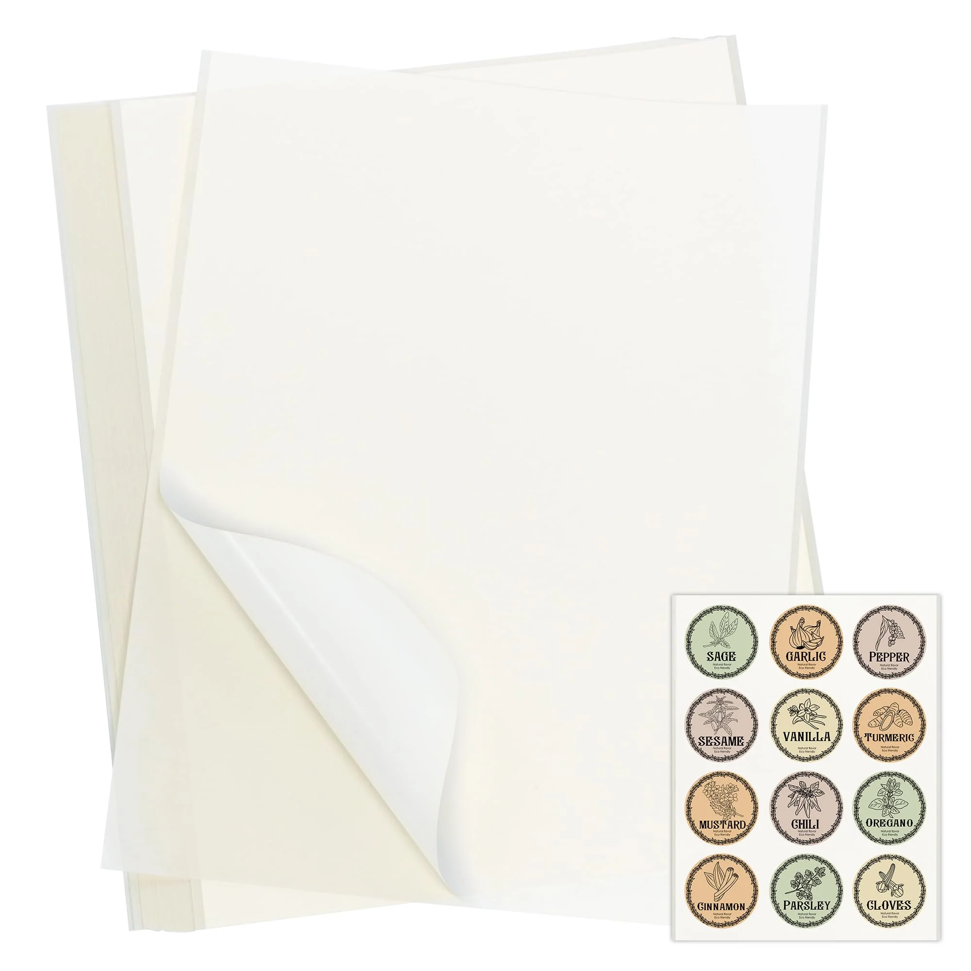 L LIKED Dissolvable Food Labels 8.5" x 11" Printable Sticker Paper for Laser & Inkjet Printers Full Sheets and 1" X 2-5/8" Sticket Labels,Freezer Labels-25 Sheets - Image 8