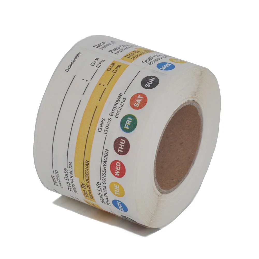 L LIKED Dissolvable Label Shelf Life for Food Rotation Use by Stickers 2 x 3 Inch Roll of Labels (250 Labels/Roll)