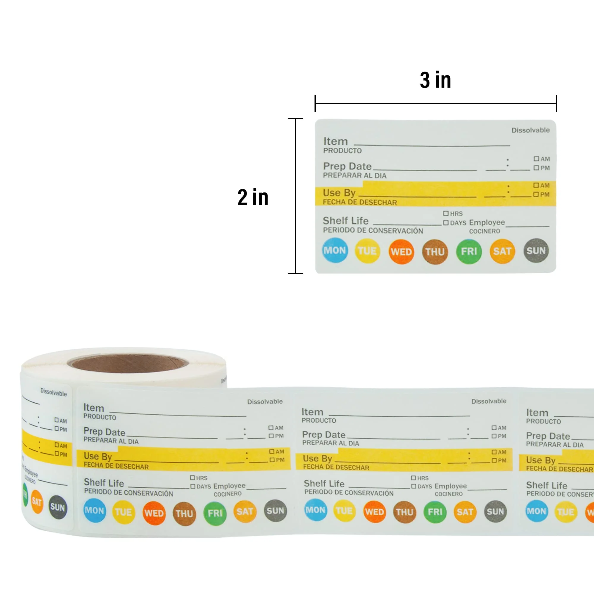 L LIKED Dissolvable Label Shelf Life for Food Rotation Use by Stickers 2 x 3 Inch Roll of Labels (250 Labels/Roll) - Image 6