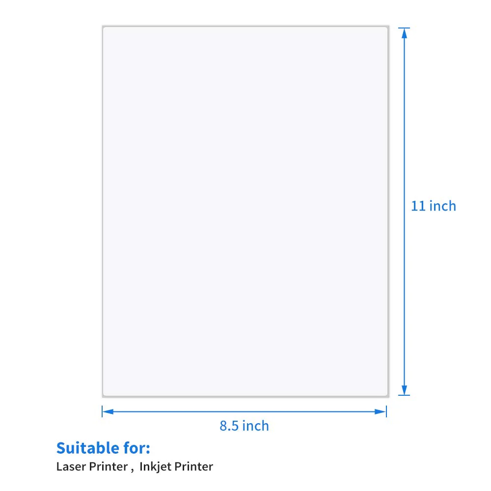 L LIKED Full-Sheet Sticker Paper 8-1/2" x 11" Self Adhesive Shipping Labels for Laser & Inkjet Printers - Image 6