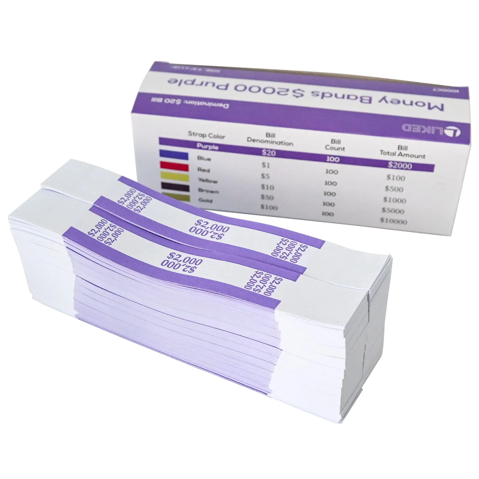 L LIKED Money Band Bundles Self Sealing Currency Straps for Bill Wrappers (Multiple Colour - 1000 PCS)… - Image 18