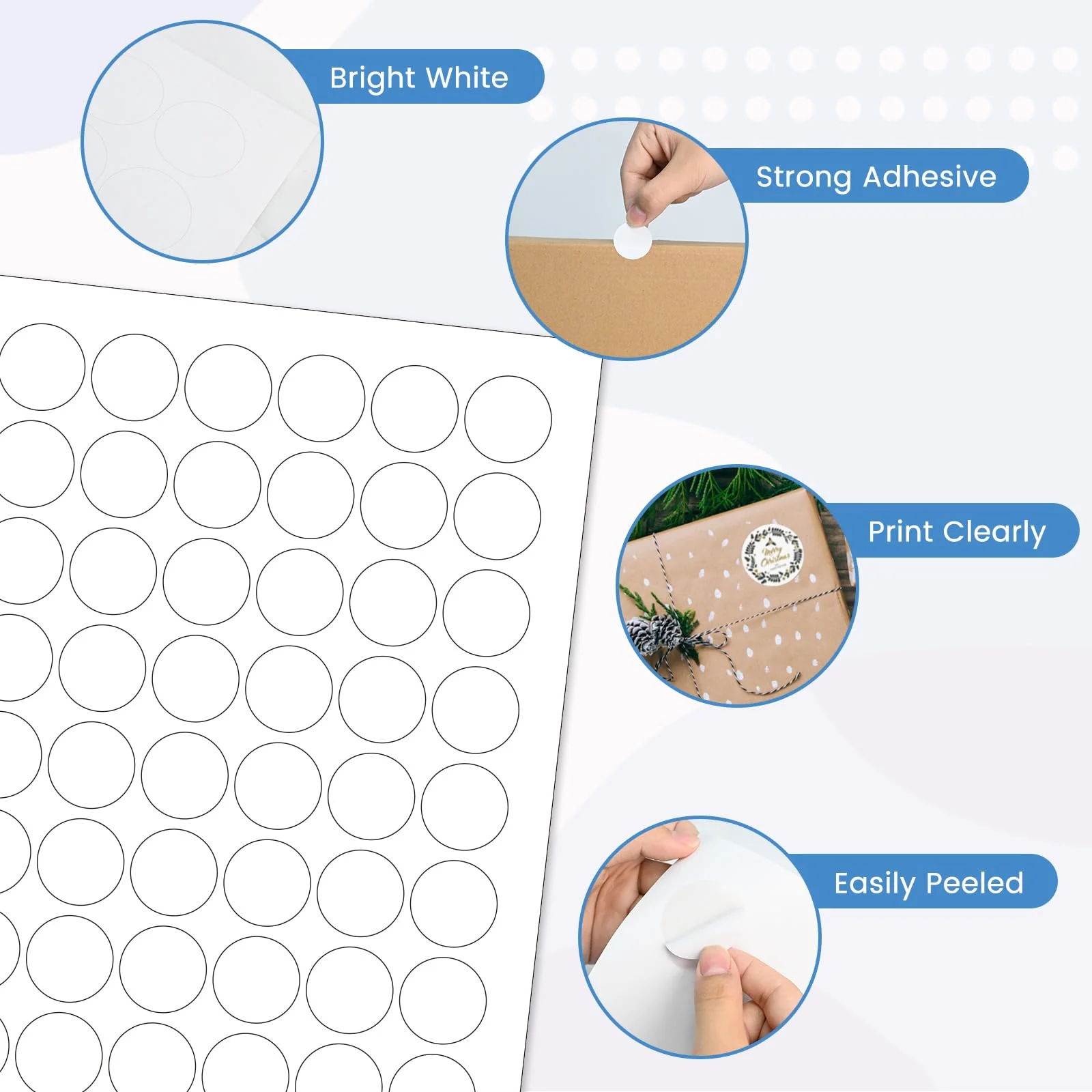 L LIKED Printable Round Labels，Matte White - Image 3