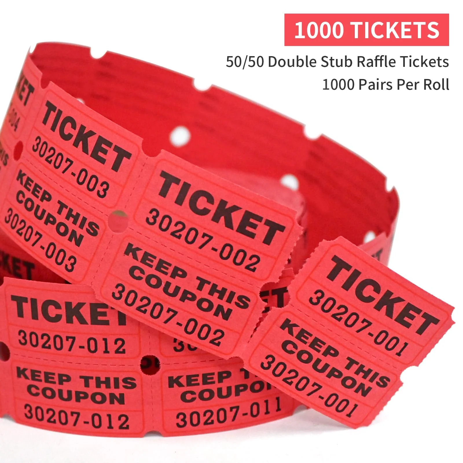 L LIKED Raffle Tickets Double Roll,Consecutively Numbered,50/50 Raffle Tickets for Event,Party,Prize,Drawing(3000 PCS Assorted) - Image 7