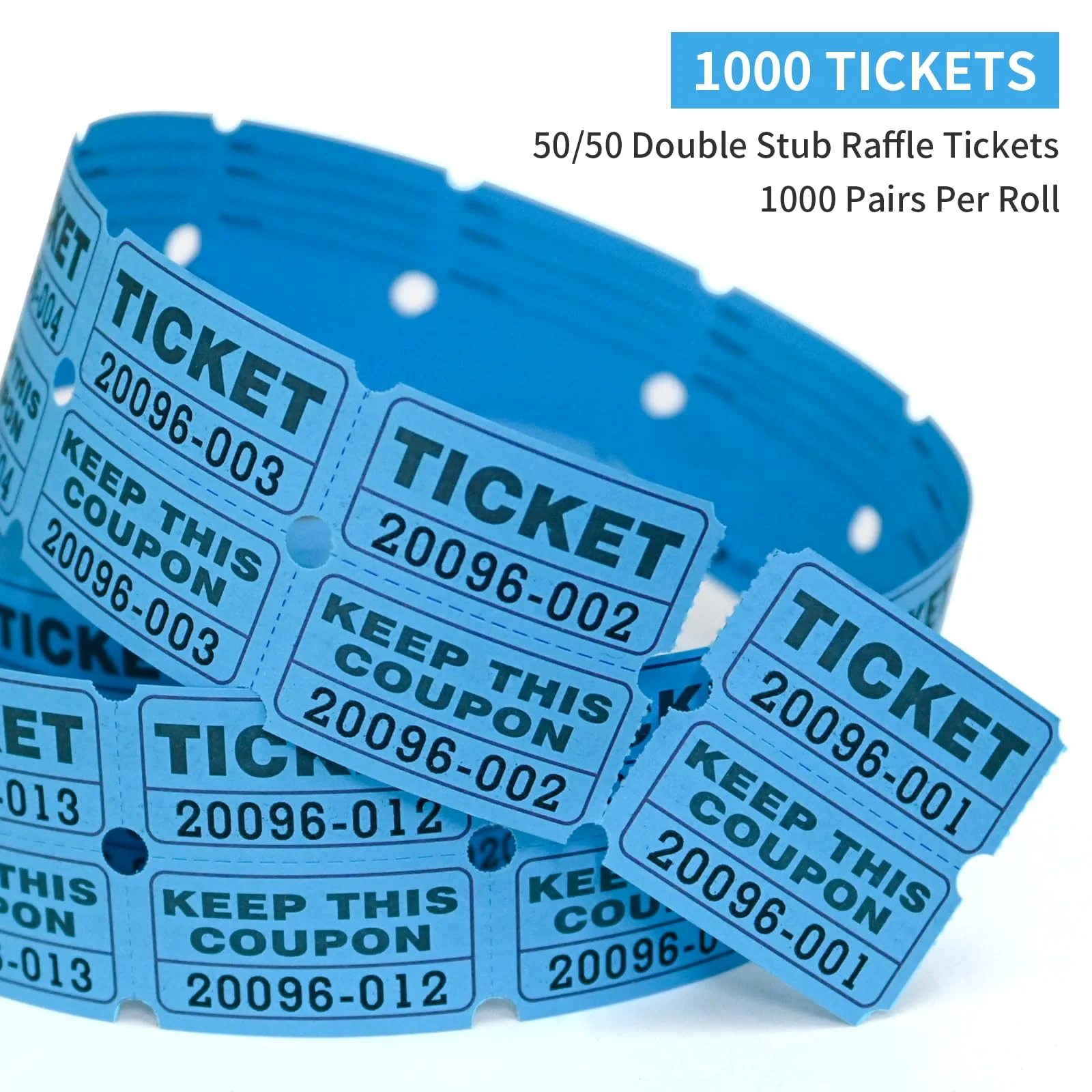 L LIKED Raffle Tickets Double Rolls 1000 per Roll 50/50 Raffle Tickets for Events, Entry, Class Reward, Fundraiser & Prizes - Image 16