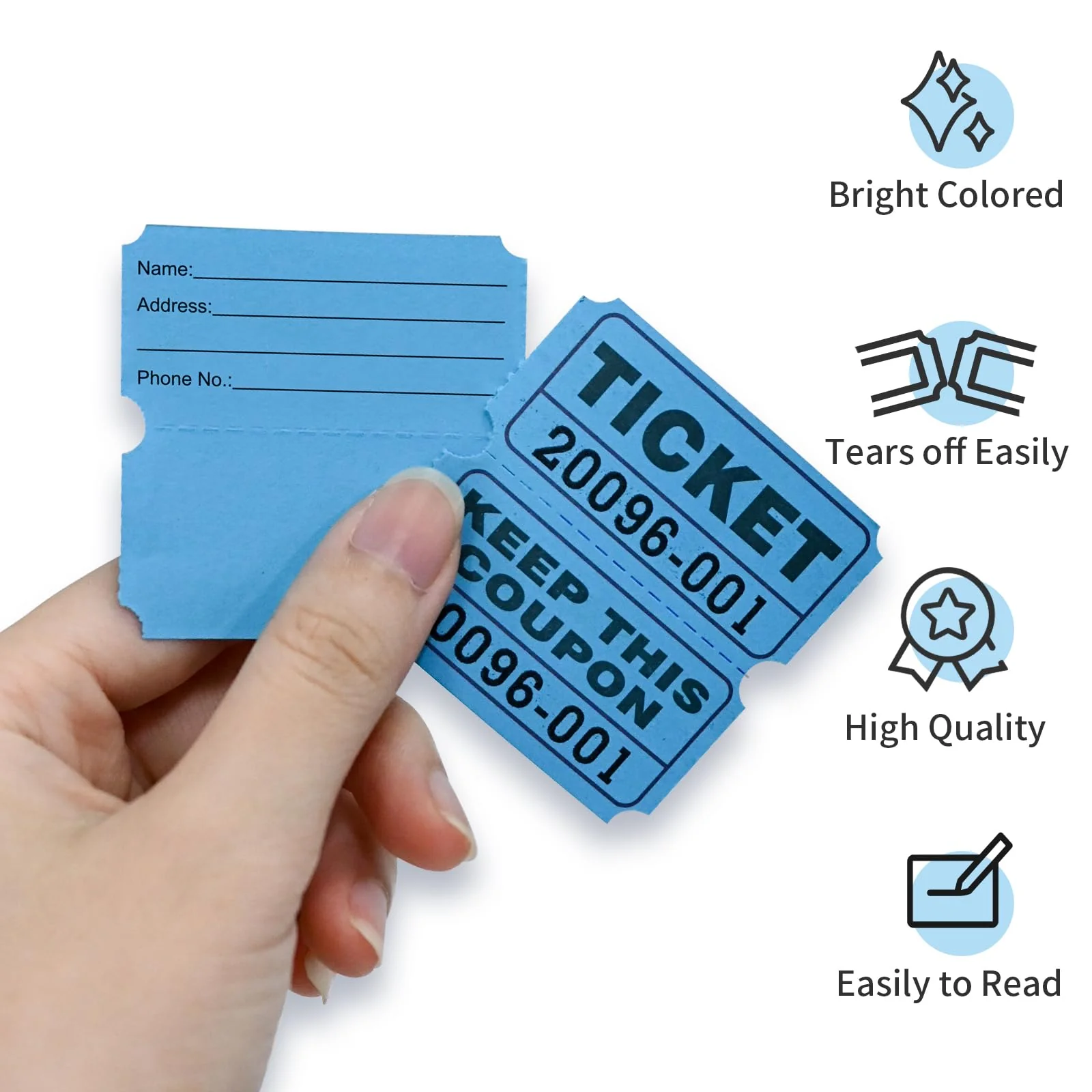 L LIKED Raffle Tickets Double Rolls 1000 per Roll 50/50 Raffle Tickets for Events, Entry, Class Reward, Fundraiser & Prizes - Image 17