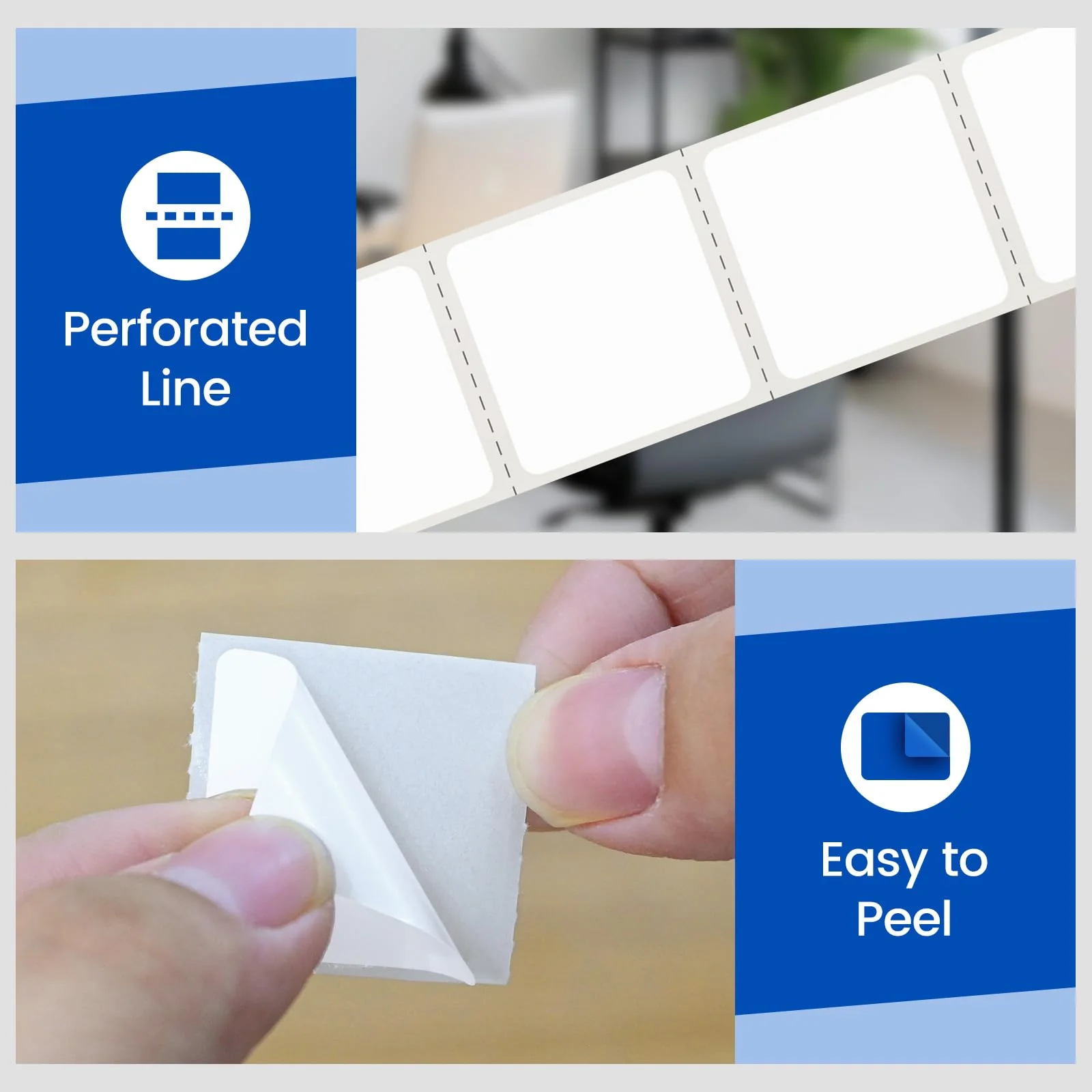 L LIKED  Removable Direct Thermal Labels with Perforated Lines, Water and Oil Resistant, Compatible with Rollo, Zebra Desktop Printers and More - Image 4