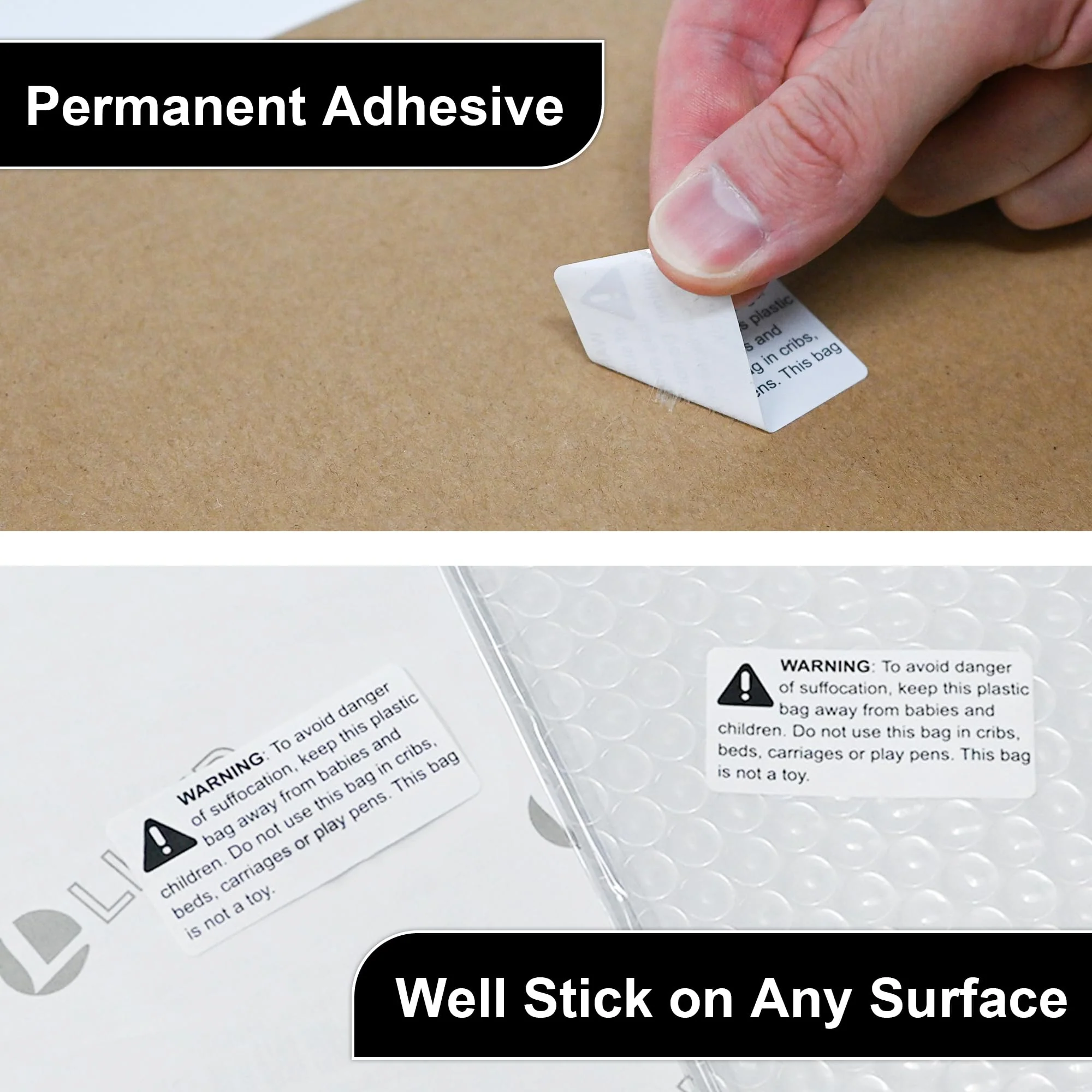 L LIKED Warning - Risk of Suffocation FBA-Approved 2" x 1" Pre-Printed Labels/Stickers for Shipping (1000 Labels per Roll) - Image 5